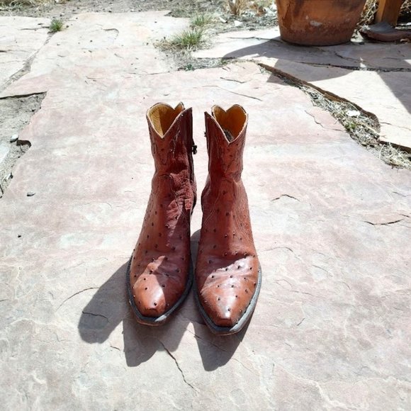 Back at the ranch Ostritch leather women's cowboy boots - Picture 1 of 3
